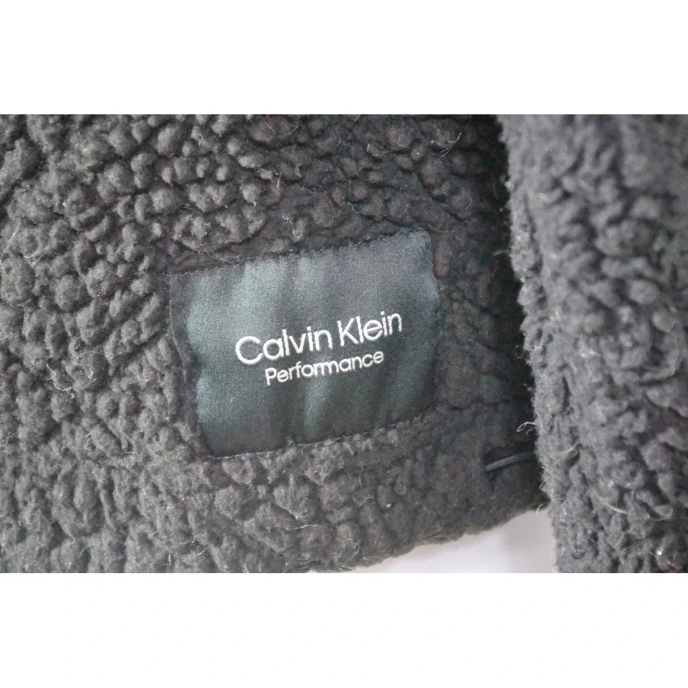 Calvin Klein Performance Women Medium Black Sherpa Fleece Quarter Zip Pullover